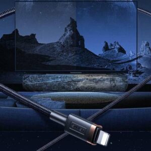 USAMS US-SJ509 - Lightning - HDMI braided cable 2m (black) - Image 2