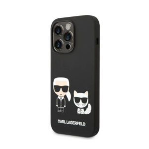 Karl Lagerfeld Liquid Silicone Karl & Choupette MagSafe - dėklas skirtas Apple iPhone 14 Pro Max Black - Image 2