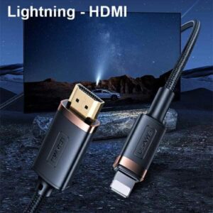 USAMS US-SJ509 - Lightning - HDMI braided cable 2m (black) - Image 3