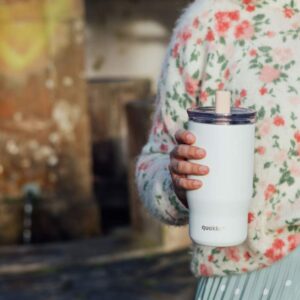 Quokka Mist - Stainless Steel Thermal Mug 720 ml with Straw (Ivory) - Image 3