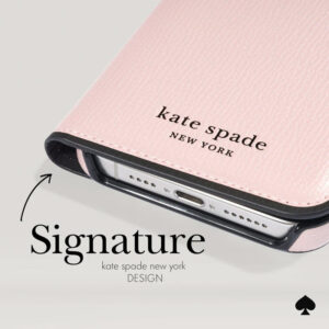 Kate Spade New York Wrap Folio Case - Leather flip case for Apple iPhone 15 Pale Vellum - Image 4