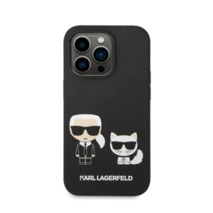 Karl Lagerfeld Liquid Silicone Karl & Choupette MagSafe - dėklas skirtas Apple iPhone 14 Pro Max Black - Image 3