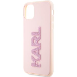 Karl Lagerfeld 3D Rubber Glitter Logo - dėklas skirtas Apple iPhone 11 Pink - Image 6