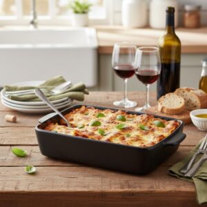 Alpina - Ceramic rectangular ovenproof dish 28x18x6 cm (black) - Image 3