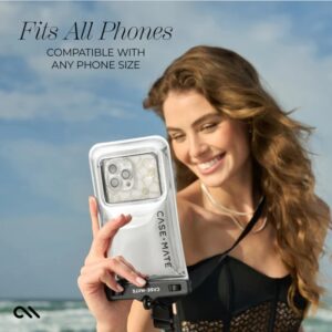 Case-Mate Waterproof Floating Pouch - Waterproof Smartphone Case Silver Chrome - Image 5