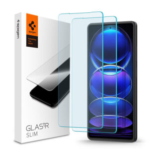 Spigen Glas.TR Slim 2-Pack - Apsauginis stiklas skirtas Xiaomi Redmi Note 12 Pro 5G/12 Pro+ 5G/POCO X5 Pro 5G