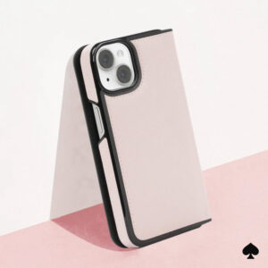 Kate Spade New York Wrap Folio Case - Leather flip case for Apple iPhone 15 Pale Vellum - Image 6