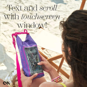 Case-Mate Waterproof Mini Phone Bucket Dry Bag - Waterproof bag with phone pocket up to 7" Purple Paradise - Image 4