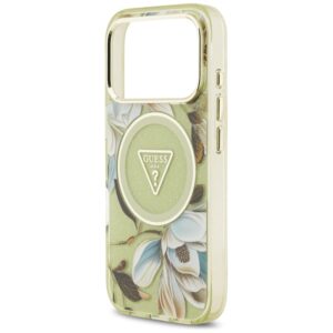 Guess IML Glitter Flowers Triangle MagSafe - Case Apple iPhone 17 Pro green - Image 6