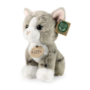 Rappa - Plush realistic toy Gray Cat sitting 18 cm Eco-Friendly