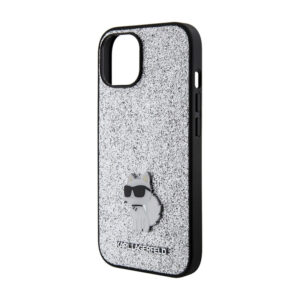 Karl Lagerfeld Fixed Glitter Choupette Logo Metal Pin - dėklas skirtas Apple iPhone 15 / 14 / 13 Silver - Image 6