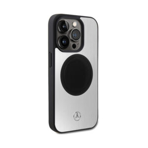 Mercedes Leather & Alu MagSafe - dėklas skirtas Apple iPhone 15 Pro Max Silver - Image 4