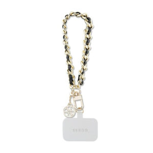 Guess Universal Hand Strap Saffiano Chain 4G Charm - Universal phone strap (Black) - Image 1
