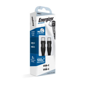 Energizer Ultimate - USB-C to USB-C 100W connecting cable 2m Black - Image 3