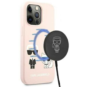 Karl Lagerfeld Slilicone Karl & Choupette Magsafe - dėklas skirtas Apple iPhone 13 Pink - Image 1
