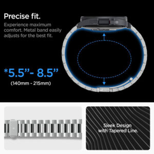 Spigen Modern Fit Band - Bracelet for Samsung Galaxy Watch 6 Classic 47 mm (Silver) - Image 5