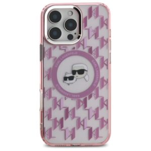 Karl Lagerfeld IML Monogram Karl & Choupette Head MagSafe - dėklas skirtas Apple iPhone 16 Pro pink - Image 3