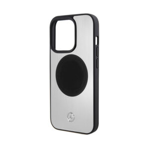 Mercedes Leather & Alu MagSafe - dėklas skirtas Apple iPhone 15 Pro Max Silver - Image 5