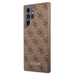 Guess 4G Metal Gold Logo - dėklas skirtas Samsung Galaxy S22 Ultra Brown - Image 1