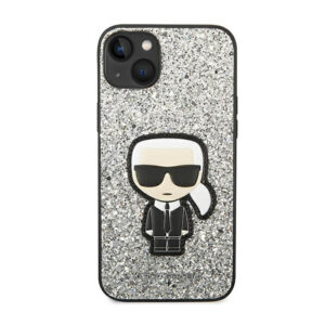 Karl Lagerfeld Glitter Flakes Ikonik - dėklas skirtas Apple iPhone 14 Silver - Image 3