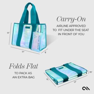 Case-Mate Large Travel Tote Bag – Waterproof Shoulder Bag with Phone Pouch (Emerald Blue Soap Bubble) - Image 2