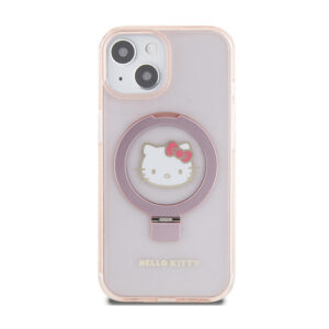 Hello Kitty Ring Stand Glitter Electrop Logo MagSafe - dėklas skirtas Apple iPhone 15 / 14 / 13 pink - Image 3