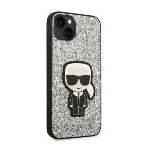Karl Lagerfeld Glitter Flakes Ikonik - dėklas skirtas Apple iPhone 14 Silver - Image 4