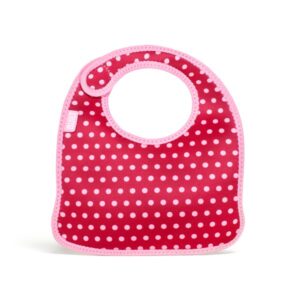 BUILT Mess Mate Set of 2 baby bib (Baby Pink Mini Dots) - Image 2