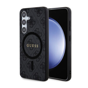 Guess 4G Collection Leather Metal Logo MagSafe - dėklas skirtas Samsung Galaxy S24 black - Image 1