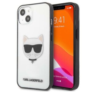 Karl Lagerfeld Choupette Head - dėklas skirtas Apple iPhone 13 mini Transparent / Black Frame - Image 1