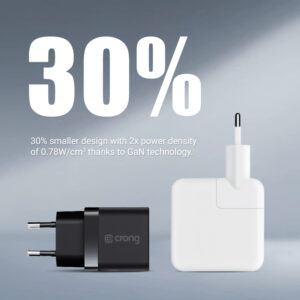 Crong Ultra Compact GaN - Wall įkroviklis 2x USB-C Power Delivery 35W juodos spalvos - Image 6