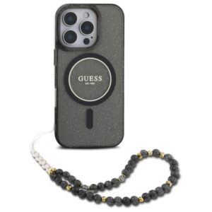 Guess IML Glitter With Pearl Strap MagSafe - dėklas skirtas Apple iPhone 16 Pro Max Black - Image 2