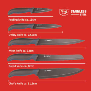 Alpina - Stainless steel knife set (Brown) - Image 3