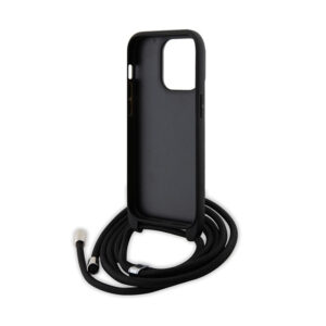 Karl Lagerfeld Crossbody Saffiano Metal Pin Karl & Choupette - Apple iPhone 14 Pro Case Black - Image 6