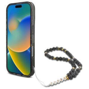 Guess IML Glitter With Pearl Strap MagSafe - dėklas skirtas Apple iPhone 16 Pro Max Black - Image 4