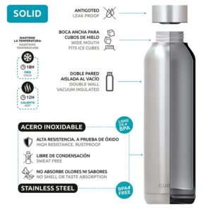 Quokka Solid Kids with strap - Stainless steel double wall vacuum insulated water bottle, portable thermos 330 ml (Zebras) - Image 4