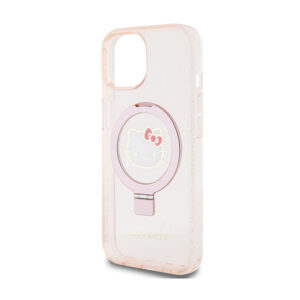 Hello Kitty Ring Stand Glitter Electrop Logo MagSafe - dėklas skirtas Apple iPhone 15 / 14 / 13 pink - Image 6