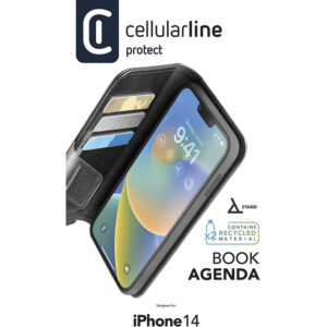 Cellularline Book Agenda - Apple iPhone 14 case su MICROBAN coating black - Image 4