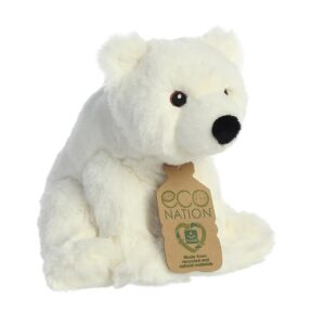 Eco Nation – Plush Toy / Cuddly Sitting Polar Bear 19 cm Eco-Friendly - Image 2