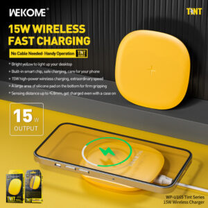 WEKOME WP-U165 Tint Series - Qi wireless inductive įkroviklis 15W Yellow - Image 3