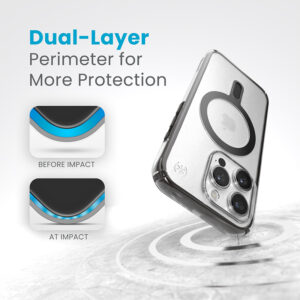 Speck Presidio Perfect-Clear ClickLock & Magsafe - dėklas skirtas Apple iPhone 15 Pro Clear / Frosted Black / Slate Grey - Image 3