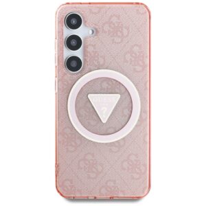 Guess 4G Glitter Triangle Buttons MagSafe - dėklas skirtas Samsung Galaxy S25 pink - Image 3