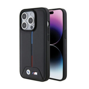 BMW Quilted Tricolor - dėklas skirtas Apple iPhone 15 Pro Max Black - Image 1