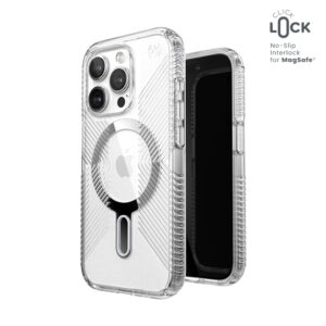 Speck Presidio Perfect-Clear Grip ClickLock & Magsafe - dėklas skirtas Apple iPhone 15 Pro Clear / Chrome Finish / Serene Silver - Image 1