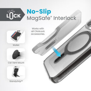 Speck Presidio Perfect-Clear ClickLock & Magsafe - dėklas skirtas Apple iPhone 15 Pro Clear / Frosted Black / Slate Grey - Image 2