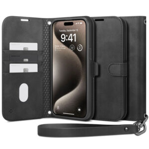 Spigen Wallet S Pro - dėklas skirtas Apple iPhone 15 Pro Max Black - Image 1