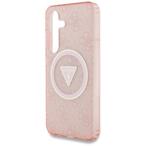 Guess 4G Glitter Triangle Buttons MagSafe - dėklas skirtas Samsung Galaxy S25 pink - Image 6