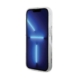 Karl Lagerfeld Liquid Glitter Karl & Choupette Heads - Apple iPhone 14 Pro Max Case Silver - Image 5