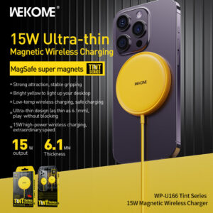 WEKOME WP-U166 Tint Series - MagSafe 15W Inductive Charger Yellow - Image 3