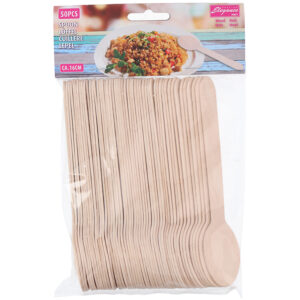 Cuisine Elegance - Spoon wood 50pcs 16cm - Image 1